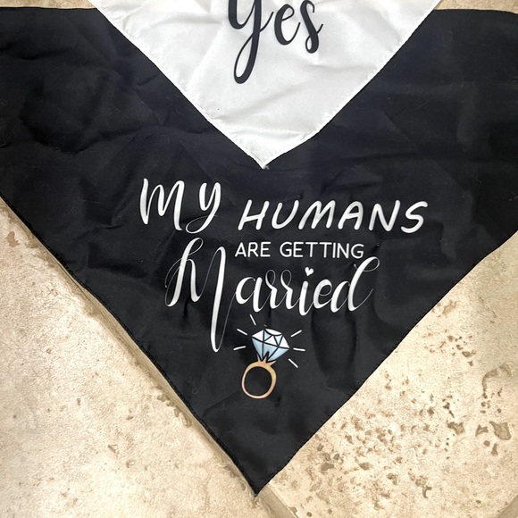 My Humans Are Getting Married and She Said Yes pet bandanas 2 count - Picture 2 of 3